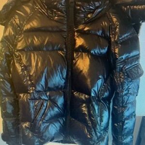 Children's Shiny Black Puffer Jacket
